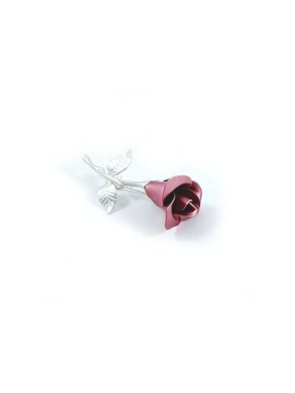 Vintage Avon Pink Rose Silver Tone Brooch Pin
